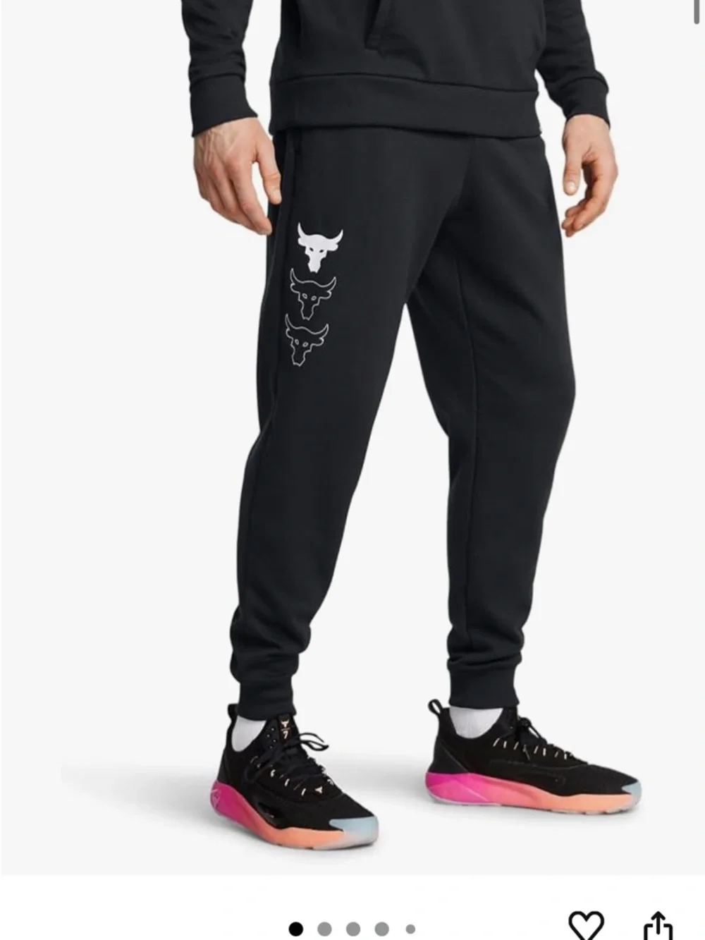 Under Armour Men’s Sweatpants Duo - Gray & Black with Ghost Graphics - Picture 4 of 5